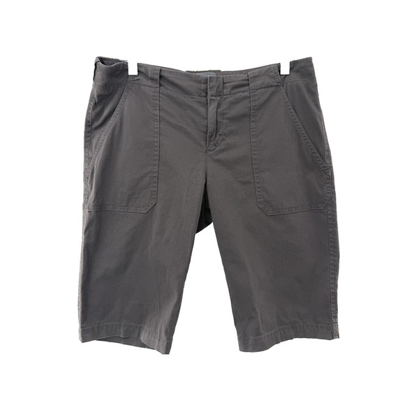 Vince Pants - Vince Women's Dark Gray Bermuda Walking Shorts Cotton Blend Size 8 USA Made